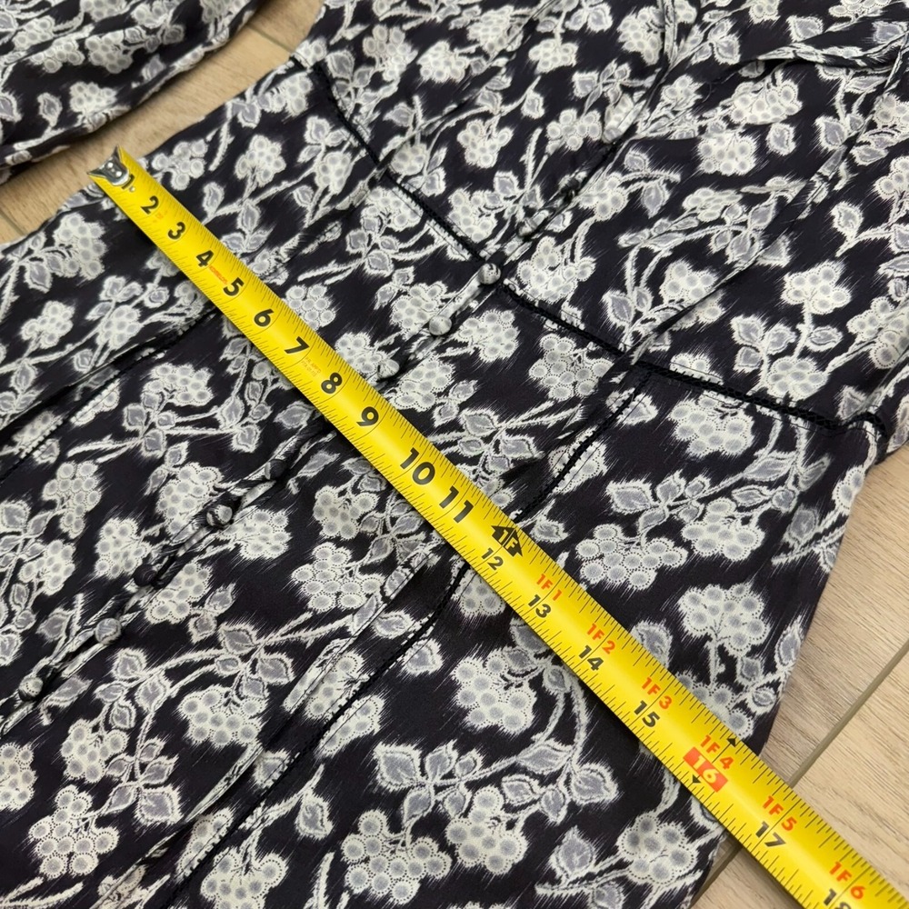 Rebecca Taylor Alicia Floral Midi Dress Long Sleeve Lined Boho Pockets‎ - Picture 14 of 16